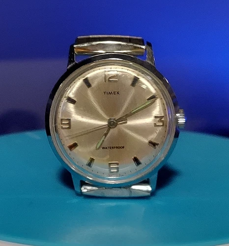 WORKING VINTAGE MENS TIMEX MARLIN WATCH 2017 2469 STAINLESS STEEL BAND