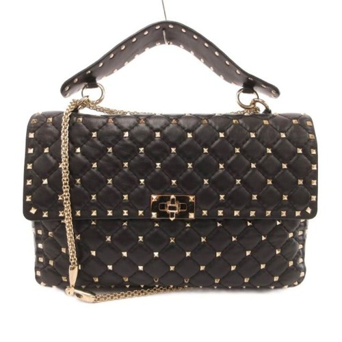 Valentino GARAVANI Rockstuds Spike Bag Chain Shoulder Quilted Stitch Used fa2c75