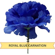 Royal Blue Carnation Picks Artificial Corsage Pick Funeral Tribute Flower UK