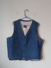 Vtg. Wrangler Sherpa Linning Jean Vest Chest Size 46 Excellent Cond.