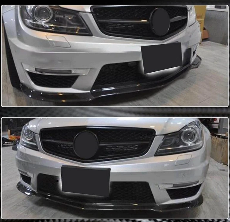Front Spoiler Splitter Lip For Mercedes-Benz W204 Sport 2011-2014 Carbon Look — 第 2/4 张图片