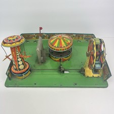 Vintage Wyandotte Lever Windup Carnival Toy 1930s Tin Lithographed Carnival Ride