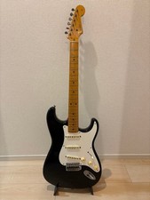Fender Japan Stratocaster E Serial Black Maple Neck custodia rigida...