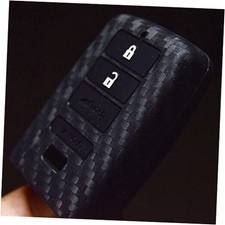 Carbon Silicone Key Fob Cover for Acura MDX RDX 4 buttons with black keychain