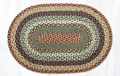 Earth Rugs C-413 Buttermilk Cranberry Oval Braided Rug 20'' x 30''