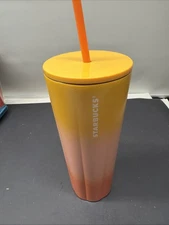Starbucks Spring 2024 Ombre ORANGE YELLOW PASTEL Venti 24 oz Stainless Tumbler