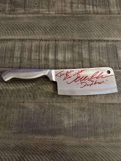 Michael C Hall Signed Real Dexter Meat Cleaver Rare Quote BAS COA