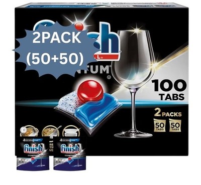 FinishhQuantuum Dishwasher Detergent Tablets,total 100 Count bundle   Deep Clea