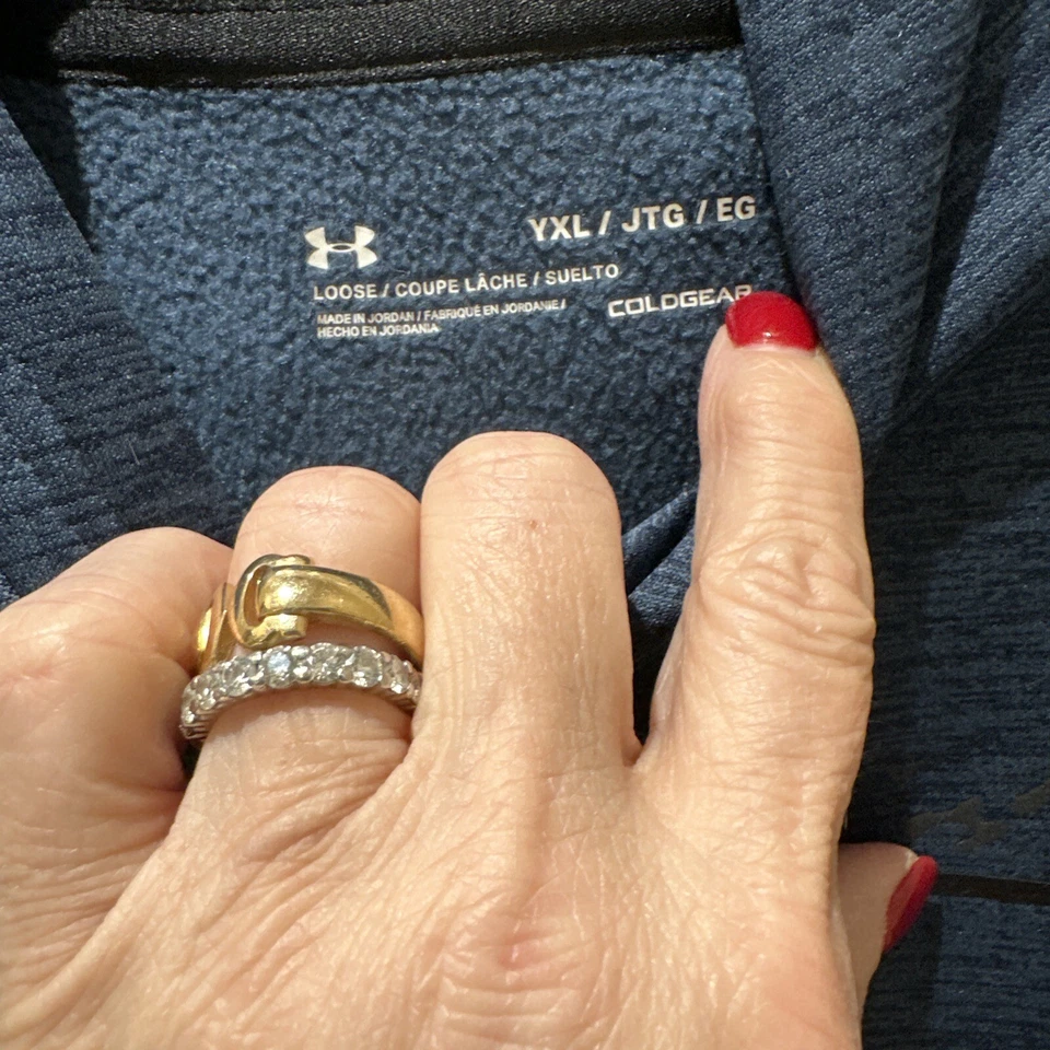 Sudadera con capucha Under Armour Cold Gear holgada para niños azul marino juvenil XL YXL Foto 2 de 3