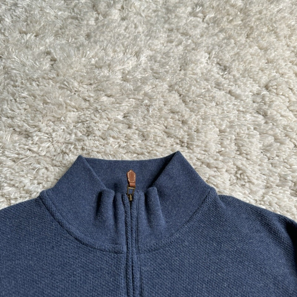 Polo Golf Ralph Lauren Sweater Mens XL Blue Solid Alpaca 1/4 Zip