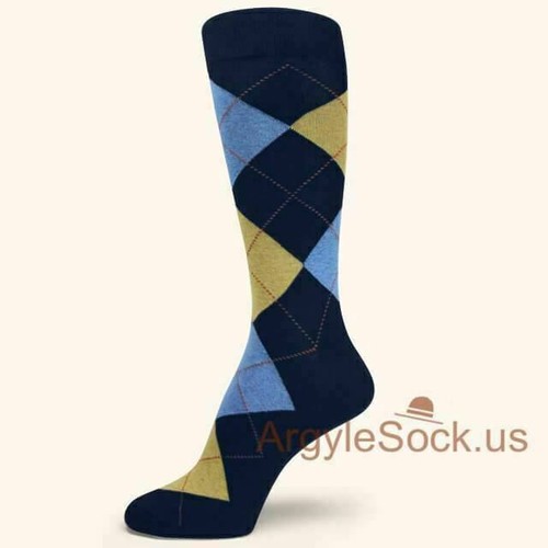 Calcetines de graduación AZUL MARINO/MEDIANOCHE Argyle para hombre peluquero - usted elige entre una variedad de colores - Imagen 23 de 29
