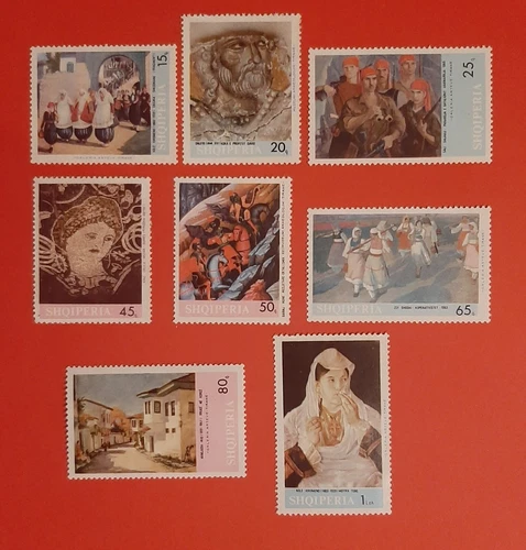 Albania Shqiperia Painted Painting Art Museum Gallery Tirana 1967 Stamps
