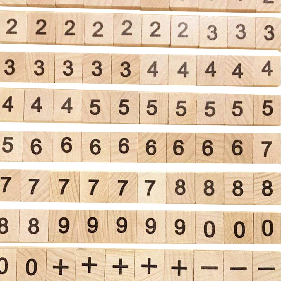 100x Wooden Scrabble Tiles Individual Letters Craft Symbols Numbers Game Wood - Image 3 of 4