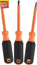 85073INS Insulated Screwdriver Set features 1000V Phillips, Slotted and Square T