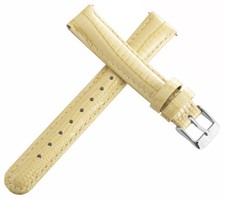 Invicta Womens 16mm Beige Leather Watch Band Strap Silver Pin Buckle
