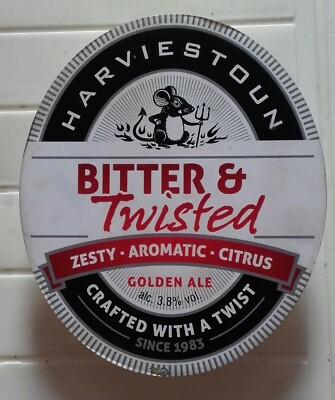 Harviestoun Bitter /& Twisted Golden Ale beer pump clip sign