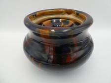 MAJOLICA DRIP GLAZE STONEWARE POTTERY ANTIQUE TOBACCO JAR CANISTER