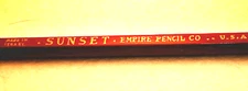 "Made in ISRAEL! . SUNSET .Empire Pencil Co .. U.S.A " Brown Unused Wood Pencil