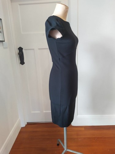 Closet size 12 black stretch tailored puff sleeve pencil dress - Picture 5 of 9