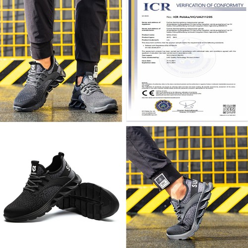 Zapatos de Trabajo SUADEX Hombre y Mujer Ligeros Transpirables Gorra de Acero Zapatos - Imagen 14 de 60