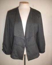 Maurcies Ms Size Large Gray And Black Small Houndstooth Print Open Front Jacket