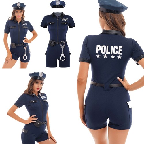 Costume poliziotto donna sexy cosplay uniforme abiti gioco di ruolo clubwear - Foto 3 di 21