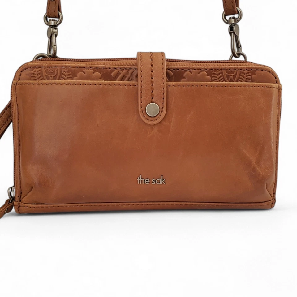 The Sak Iris Embossed Leather Zip Around Crossbody Phone & Card Holder Wallet - Image 4 of 4