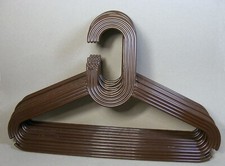 8 Brown 70's Ribbed Plastic Hangers Karhumuovi Finland Maija Ruoslahti Design