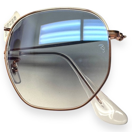 Ray-Ban Hexagonal Sunglasses RB 3548 9202/3F Rose Gold Blue Gradient 51mm w/case - Picture 10 of 15