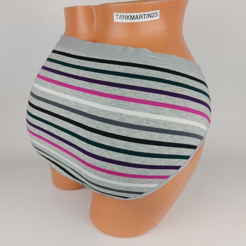 NWT LANE BRYANT CACIQUE COTTON HIPSTER 18/20 PLUS Gray pink purple green stripe - Picture 5 of 6