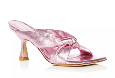 $500 STUART WEITZMAN Playa Knot Sandal LEATHER CHUNKY PILLOWY PINK 6 (DC6)