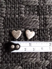 Vintage Alpaca Silver 1/2  in Heart Bit End Bridle Rein Chicago Screw Concho PR