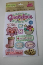 Crafter's Square Paper Crafts 13PC Pop Up Stickers Grandma Scrapbooking Crafts