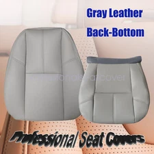 Leather Lean Back Seat Cover Gray 833 For Chevy Silverado GMC Sierra 2007-2014