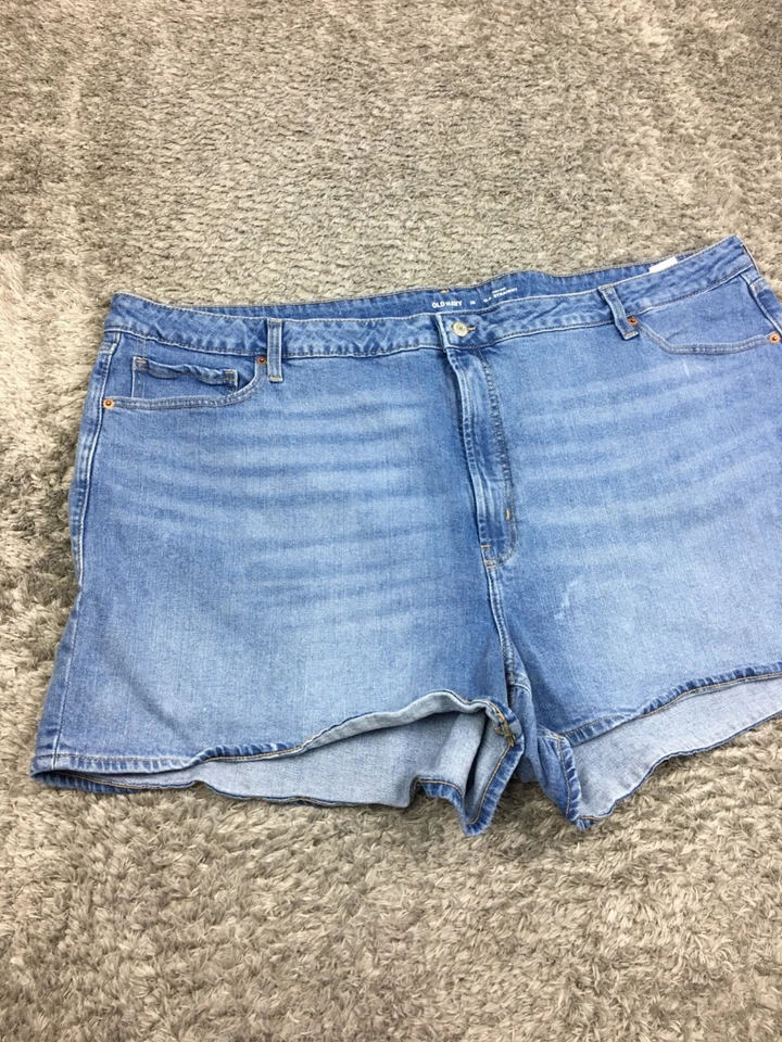 Old Navy O.G. Pantalones cortos de jean rectos para mujer talla 28 Plus azul denim Foto 3 de 4