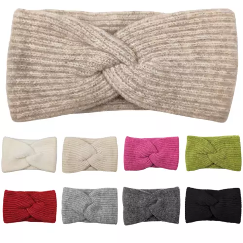 Weiches Damen Strick Winter Stirnband Haarschmuck Kopfband Ohrwärmer Knoten 1801