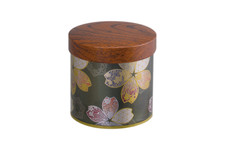 Japanese Painted Leaf Tea Coffee Sugar Caddy – Storage Jar – Red Blue Green Pink