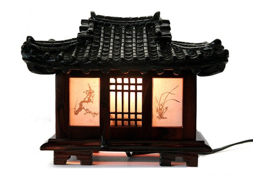 KOREANISCHE TRADITIONSLAMPE S Größe Nr. 2, GEFLIESTE DACHHAUS DESIGN, ANTIKE LAMPE - Bild 7 von 8