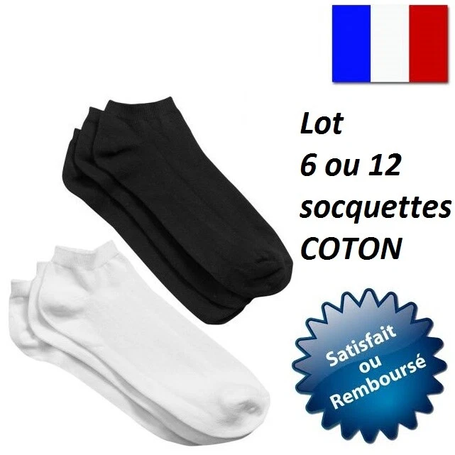 Lot de 3 paires de socquettes blanches en coton Homme