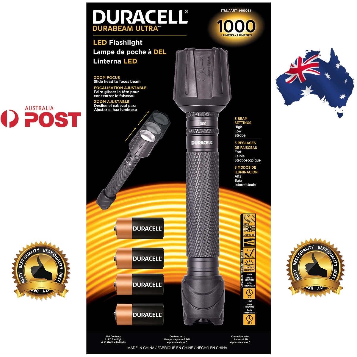 Duracell Durabeam Ultra™ Flashlight 1000 Lumenes Torch 2 LED Duracell Durabeam Ultra™ Flashlight 1000 Lumenes Torch 2 LED
