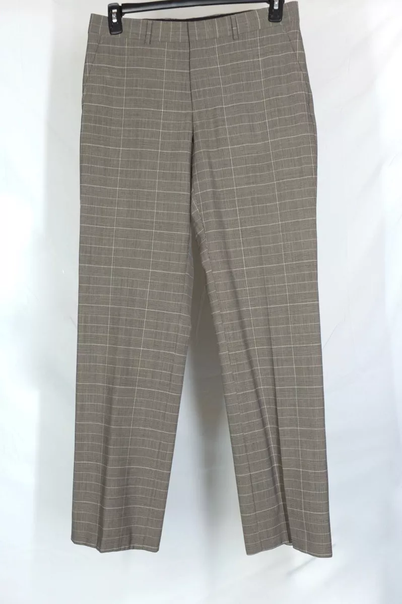 Express Design Studio Producer Brown Plaid Pants Men s Size 32 x 33 Wool Blend