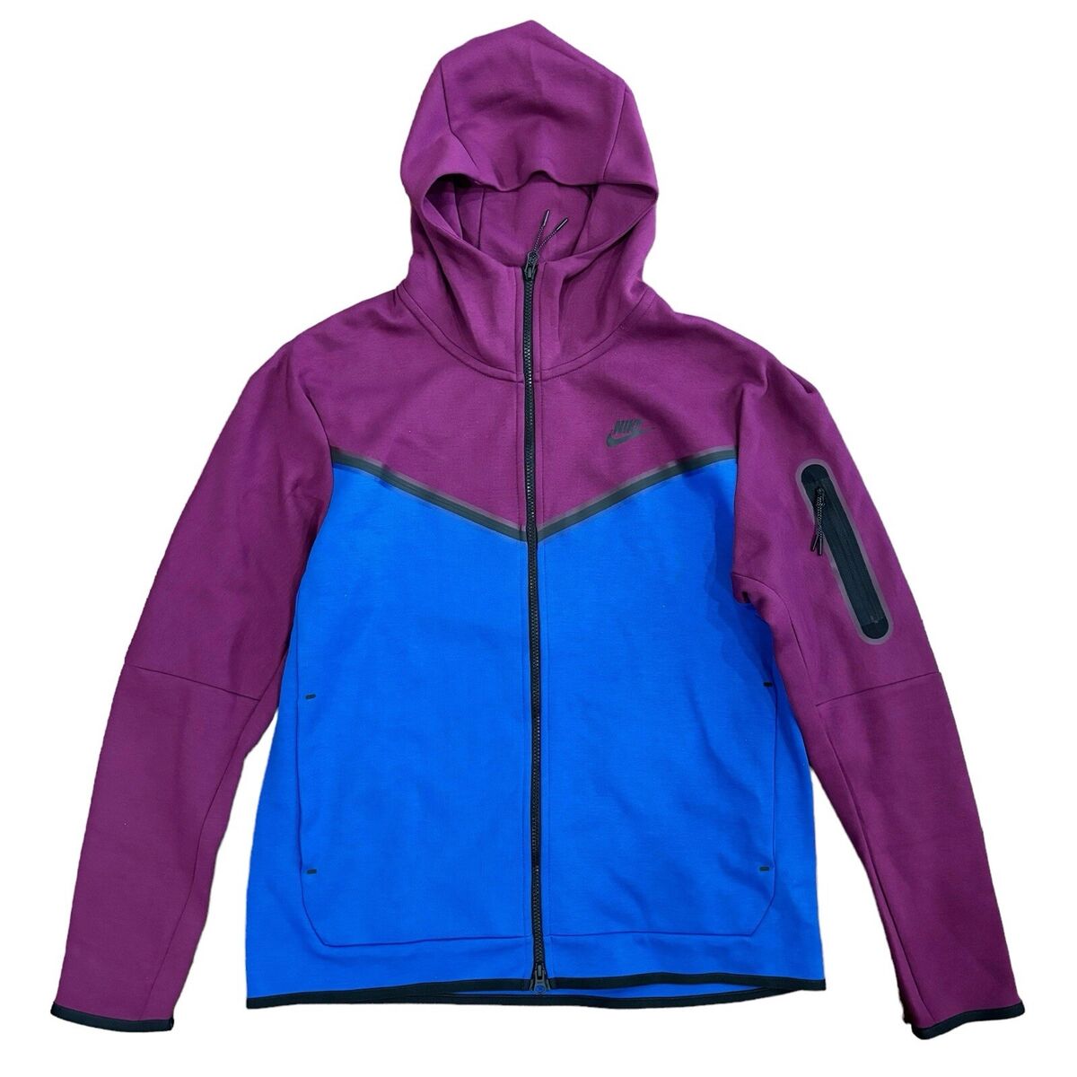Nike Tech Fleece Blue Purple Full Zip Hoodie Jacket, Size Nike Tech Fleece Blue Purple Full Zip Hoodie Jacket, Size