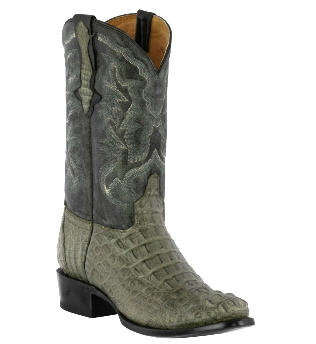 Mens Gray Cowboy Boots Crocodile 
