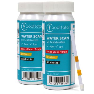 3 in 1 Teststreifen 100 Teststrips Water SCAN POOL Total Schwimmbad Teststreifen