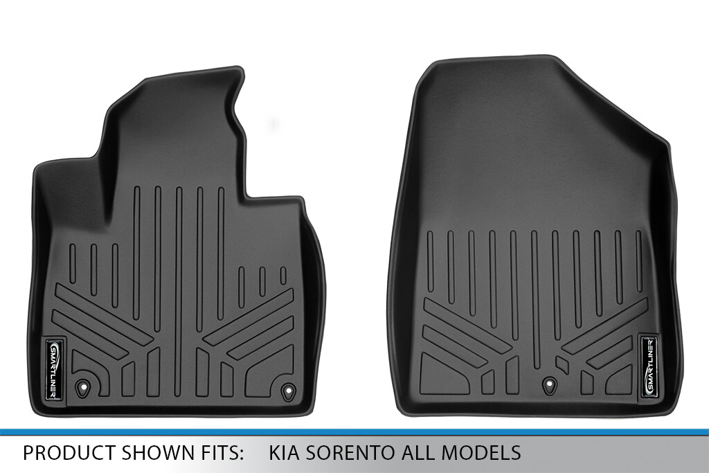 SMARTLINER Custom Fit Floor Mats 3-Row For 2016–2020 Kia Sorento – TPE, Black, Anti-Slip, Lifetime Warranty