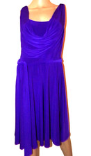 LAUREN RALPH LAUREN SZ.4,PURPLE COWL NECK SLEEVELESS FIT- FLARE DRESS