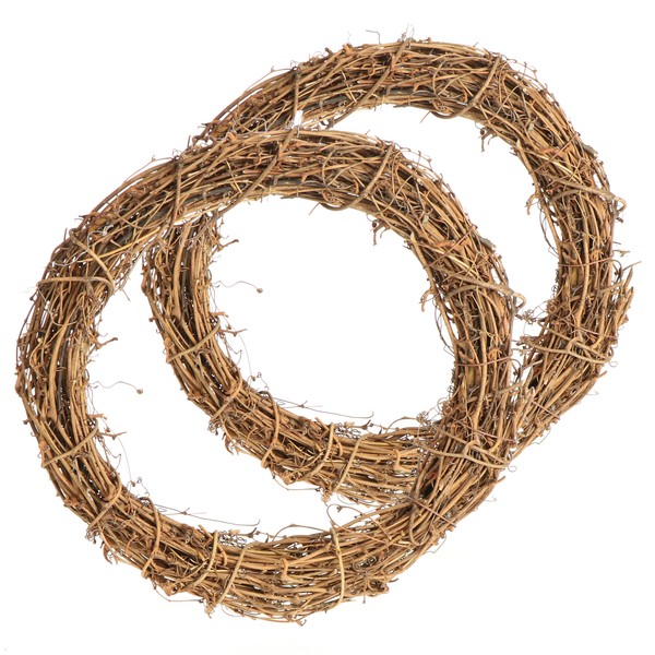 2X Diy Deko Kranz Aus Holz Zum Basteln - Kranz Aus Rattan Zum Dekorieren-image
