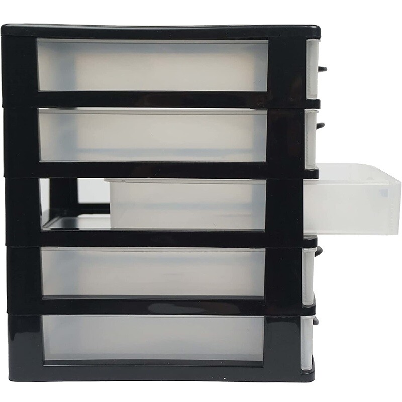 CASSETTIERA IN PLASTICA A 5 CASSETTI CONTENITORI 18,5X13X9 COLORATA PORTAOGGETTI - Foto 9