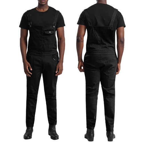 Men Pants Romper Jumpsuit Vintage Streetwear Regular Workwear Casual Trouser - Picture 16 of 50