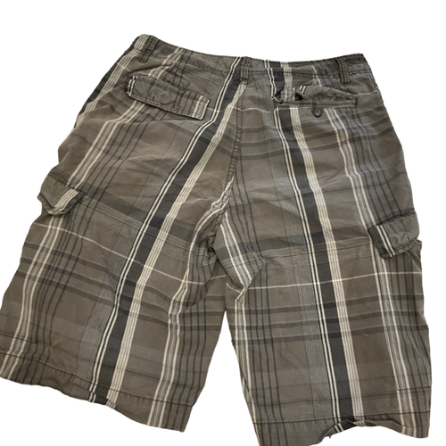 34x12 Arizona Jeans Mens Sz 34 Black Gray Plaid Cargo Shorts pockets Blackwatch - Picture 6 of 10